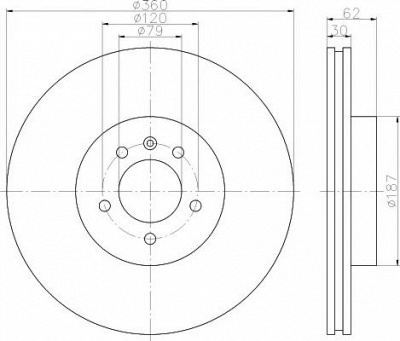 HELLA PAGID 8dd355118871 -  Диск тормозной вентилируемый